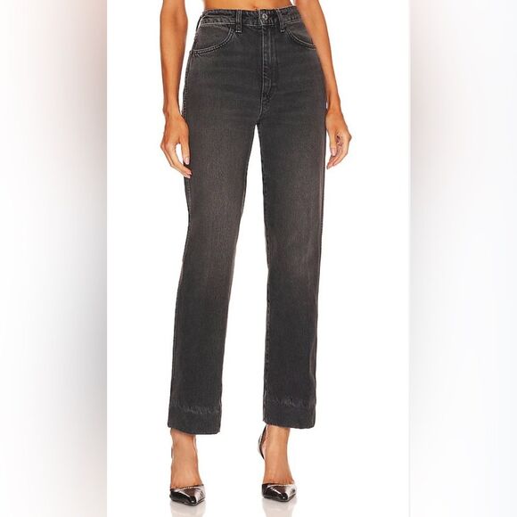 NWT Re/Done Women's Black High-Waisted 70s Cigarette Jeans size 27 - Picture 4 of 7